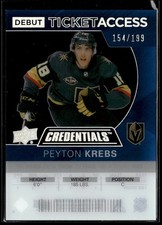 2021-22 UD Credentials 2020-21 Acetate Debut Ticket Access Peyton Krebs 154/199