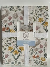 THE FARMHOUSE EASTER FLORAL BUNNY SPRING  100% COTTON TABLECLOTH 60 x 102 inch !
