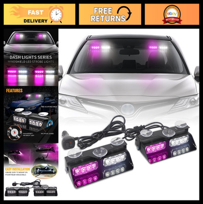 2-in-1 Emergency Dash Strobe Lights - Purple & White Hazard Warning Lights for V