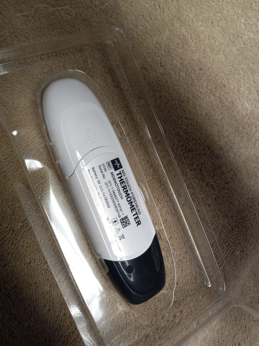 Medline No Touch Infrared Forehead Thermometer Black & White Digital Display NEW