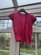 Ladies M&Co Size Small Pink Short Sleeved Cardigan Excellent Condition