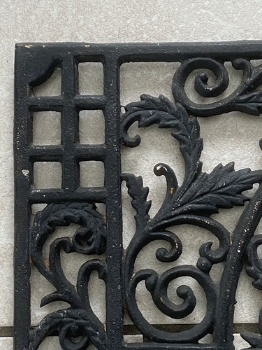 VINTAGE CAST IRON Door Mat Heavy Weight 20 lbs 28.5" x 18" Architectural Salvage - Picture 2 of 18