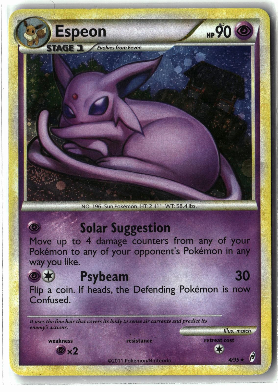 2011 Espeon ⭐️ 4/95 Holo Rare Call of Legends Pokemon LP