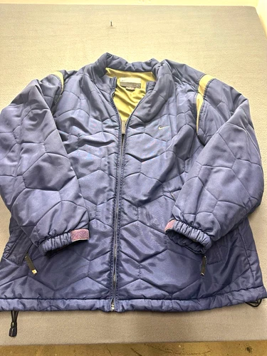 Y2K Vintage Nike Honeycomb Quilted Puffer Jacket Size XL Blue - product listing photo