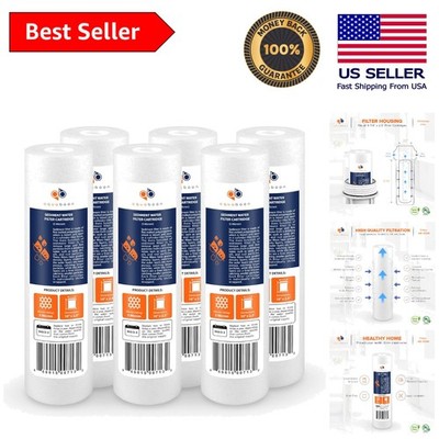 ANSI Certified 5 Micron Sediment Filter 10  x 2.5  - 6 Pack for Clean Water