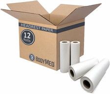 Bodymed Premium Headrest Paper Rolls for Chiropractic Exam Table, Smooth White,