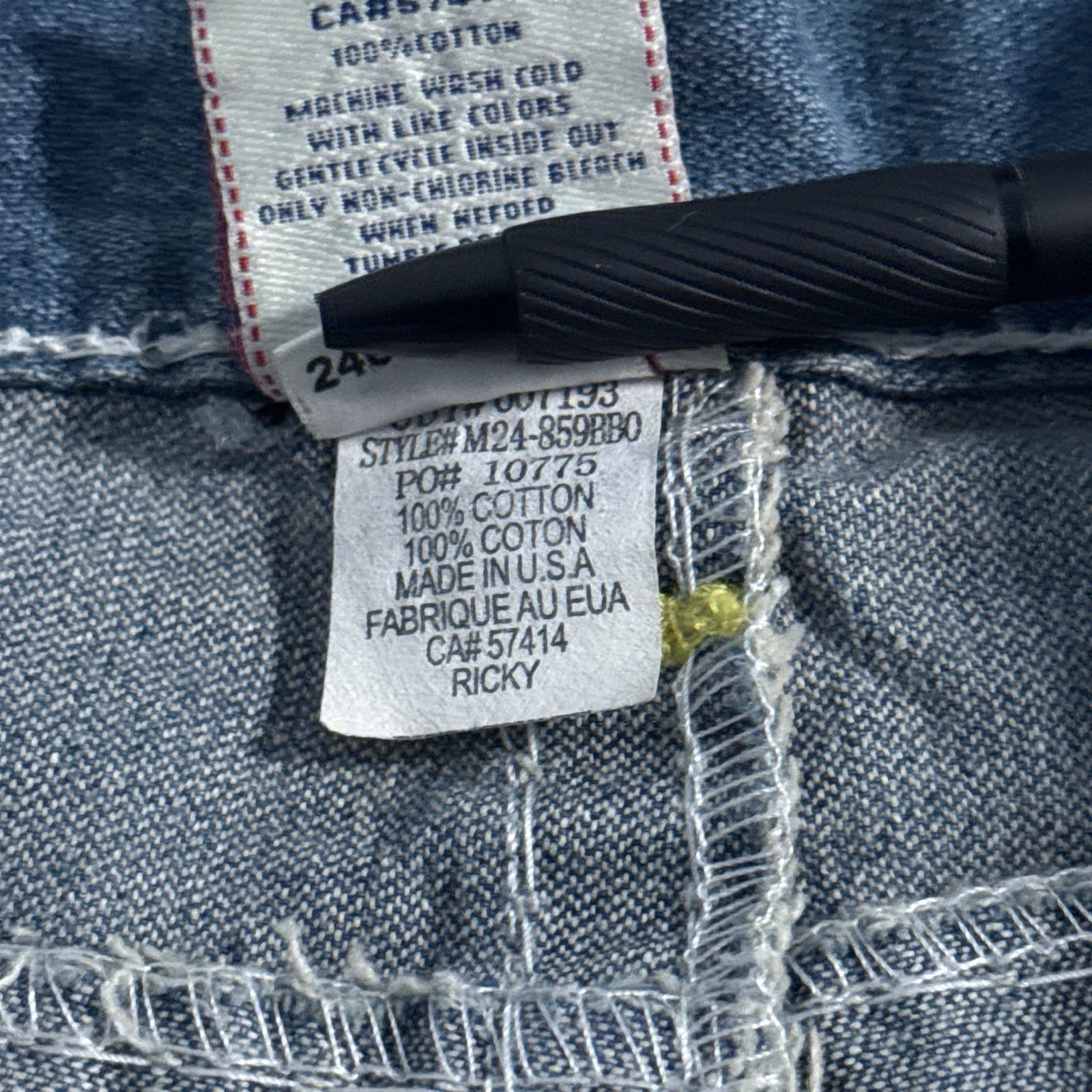 True Religion Men's Size 38 Ricky Super T Yellow Pineapple Jeans USA M24859BB0 image 6
