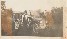 1915 Ford Model T Touring Car Photo Man Woman Vintage Auto Original Photograph