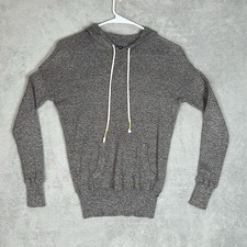 American Eagle Women s Gray Knit Pullover Hoodie XS with Drawstring and Pockets