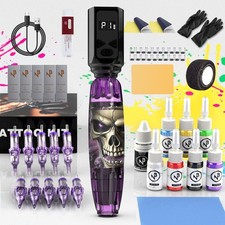Tattoo Pen Machine Kit Complete with Digital Power Supply Cartridge Needles
