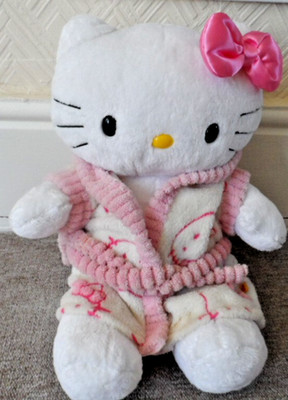 20'' Build a Bear Hello Kitty mit rosa Schleife noch befestigt mit Hello Kitty Robe