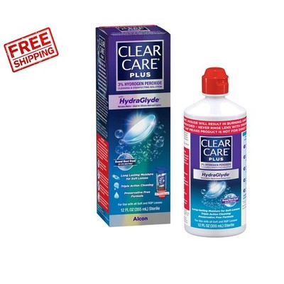 Professional Plus Contact Lens Cleaner with Lens Case, 12 Fl Oz - Moisture Boost