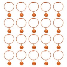 20Pcs Wire Keychains, 1.6mm 2.8Inch Cable Key Ring with Bell, Orange