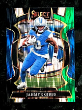 2025 Panini Select Jahmyr Gibbs Black Green Shock Prizm Detroit Lions #71