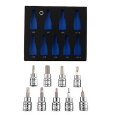 Innensechskant Bits Steckschlüssel 9-teilig 2-10mm 3/8" Antrieb CrV-Stahl