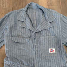 Vintage Blue Top Sanforized Denim Coveralls Overalls Medium
