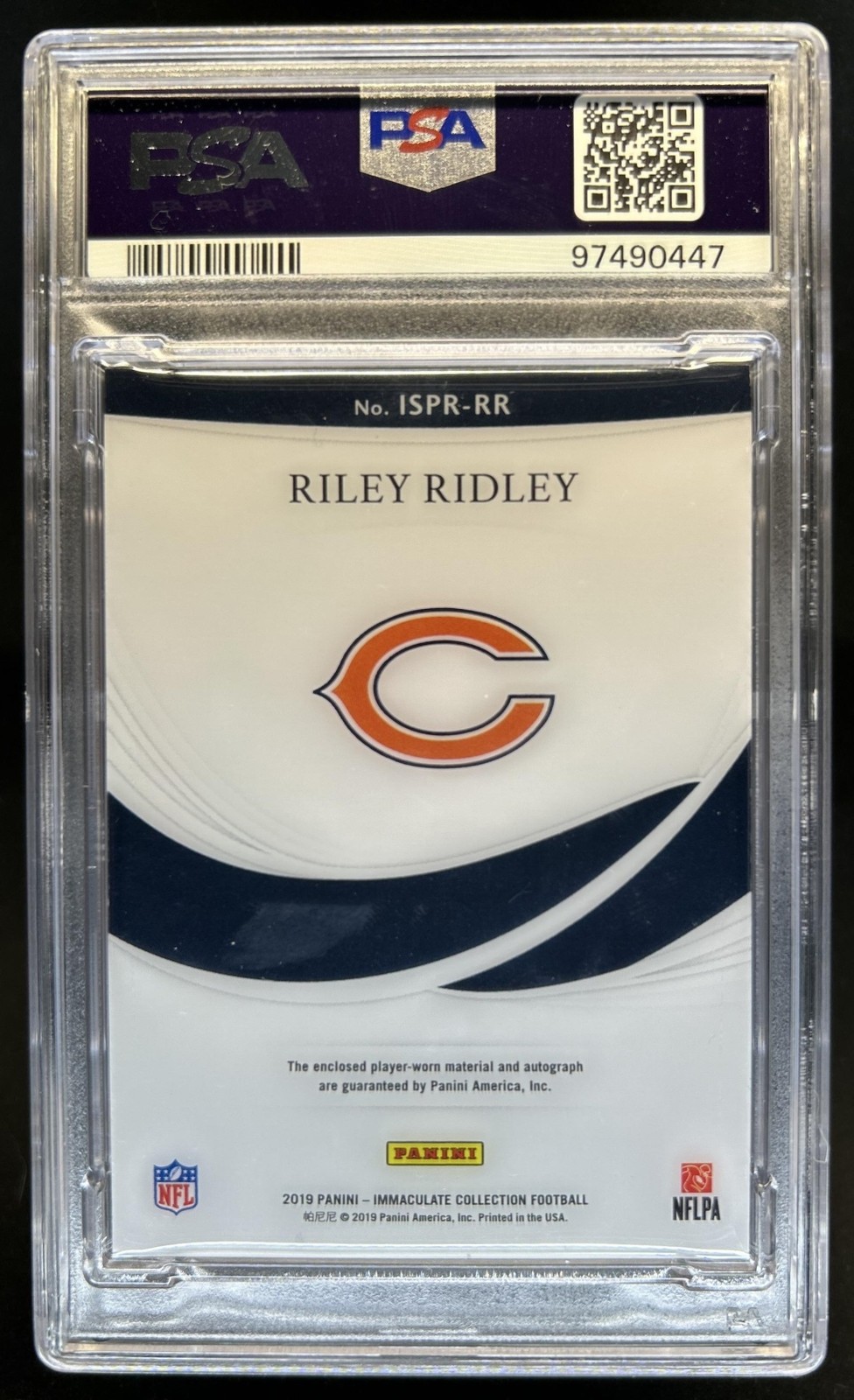 2019 Immaculate Riley Ridley Signature Patches Rookie Patch Gold Auto #/25 PSA 9 view 2