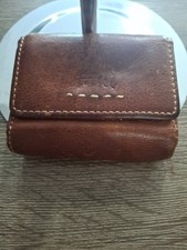 FOSSIL Brown Leather Trifold Womens Wallet Credit Card Billfold Vintage