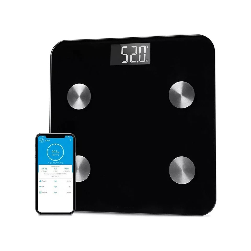 Bilancia Digitale Pesapersone Elettronica Vetro Portata Max 180 KG B24 Bluetooth