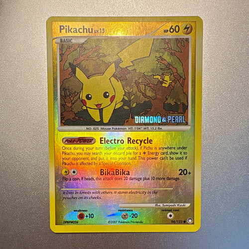 Pokémon TCG Pikachu Diamond & Pearl Holo EN 2007 60 HP Age 6+ #94/123