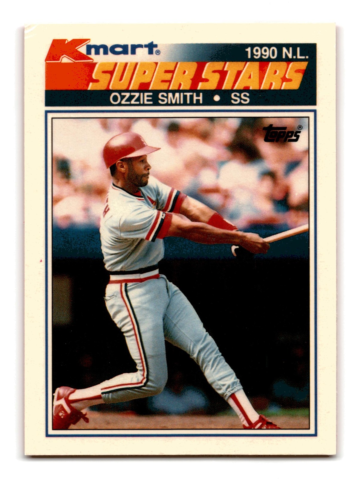Ozzie Smith 1990 Topps Kmart Super Stars #4 St. Louis Cardinals Corner Ding VG