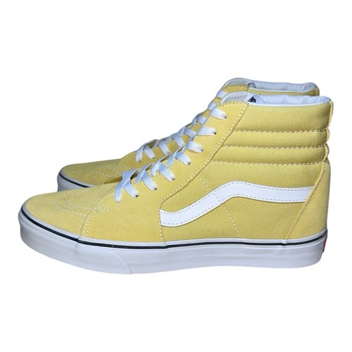 Vans Men's Size 9 High Top Yellow White Suede Skate Shoes Off the Wall Sneakers - Picture 3 of 7