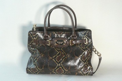 Große MICHAEL KORS Hamilton Tasche echt Leder Python Optik