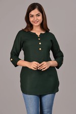 Indian Women Office Wear Short Kurti Set Bollywood Top Tunic Ethnic Kurta Set