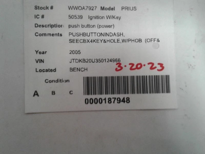 Interruptor de encendido pulsador de encendido compatible con 04-09 PRIUS 620676 Foto 4 de 4
