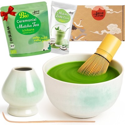 Matcha Set mit BIO Matcha Tee Pulver | Teeschale, Matchabesen & Halter | Shiro