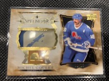 2021-22 UD The Cup Splendor Game Used Relic Michel Goulet 30/36 Quebec Nordiques