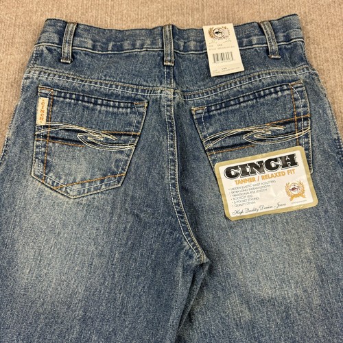 New Cinch Jeans Boys 14S Tanner Bootcut Relaxed Fit Blue Denim Cowboy Western - Picture 6 of 21