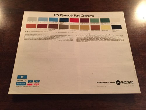 1977 Plymouth Gran Fury Original Car Dealer Sales Brochure Catalog - Imagen 2 de 2