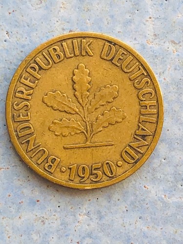 Preciosa moneda alemana 1950 F de 10 peniques Alemania Alemania Alemania - Imagen 2 de 2