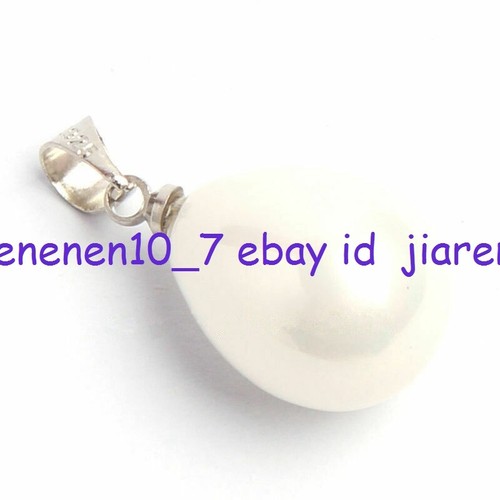 MultiColor 12x16mm South Sea Shell Pearl Drop Necklace Pendant - Picture 16 of 22