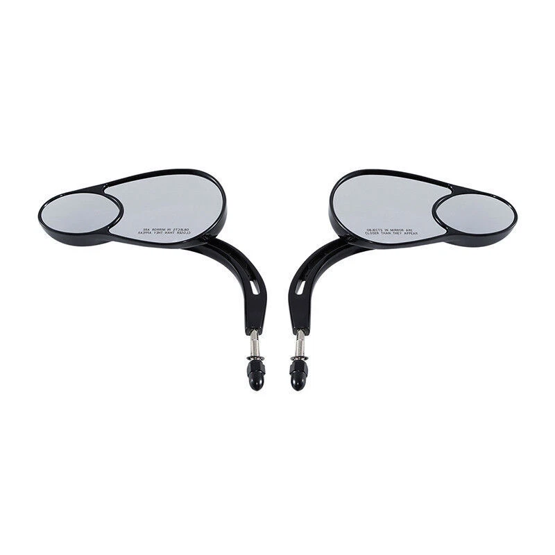 Espejos retrovisores de visión divididos para Harley Touring Electra Glide Softail Dyna Sportster Foto 3 de 4