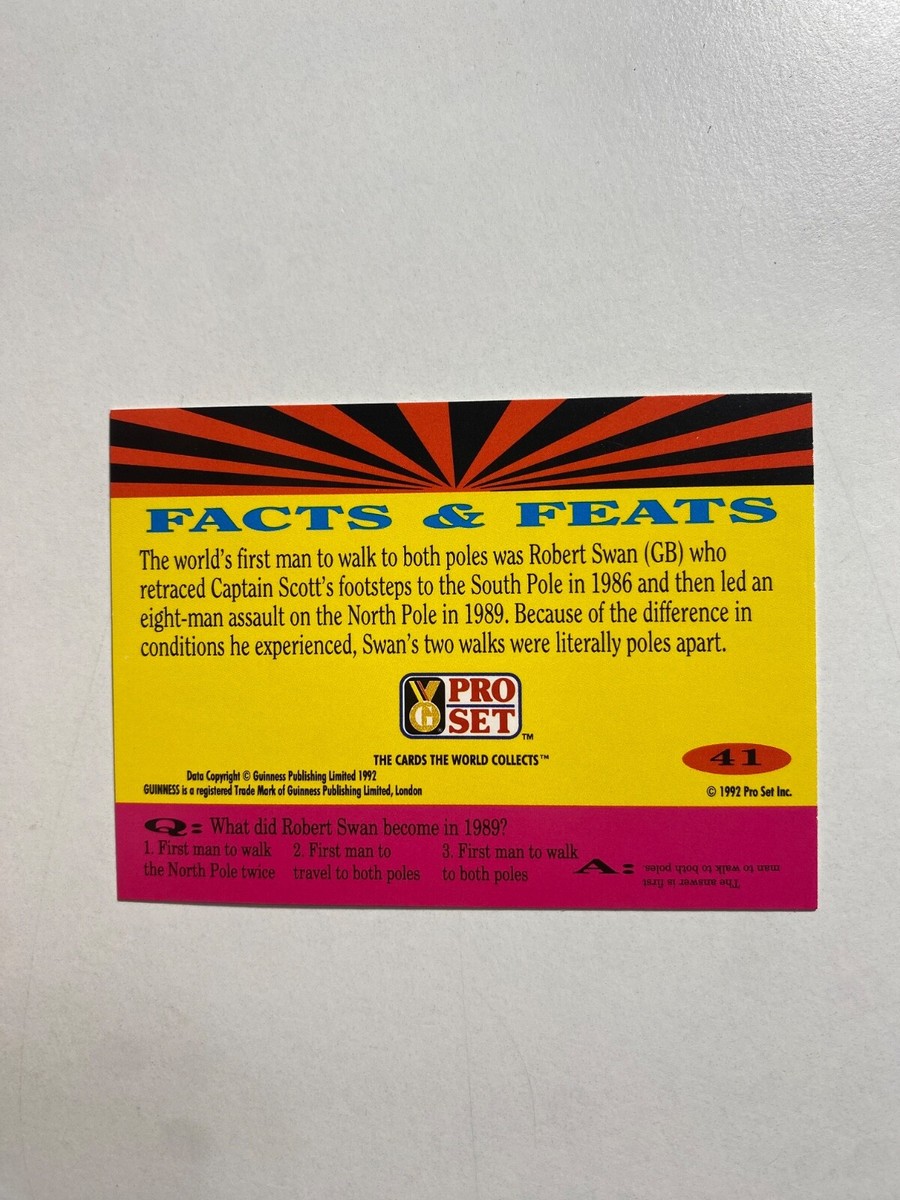 1992 PRO SET GUINNESS FACTS & FEATS #41 UP AND DOWN THE POLE! NM