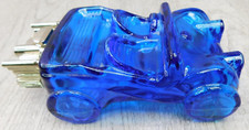 Vintage AVON Glass Dune Buggy Blue Drag Car 5 oz. Cologne Hair Lotion Mancave