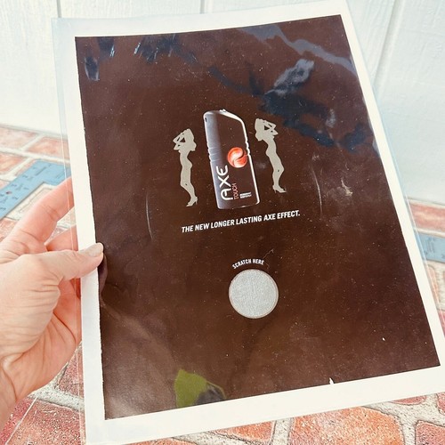 2005 Axe Touch Deodorant Body Spray Scratch Here Original Vtg PRINT AD