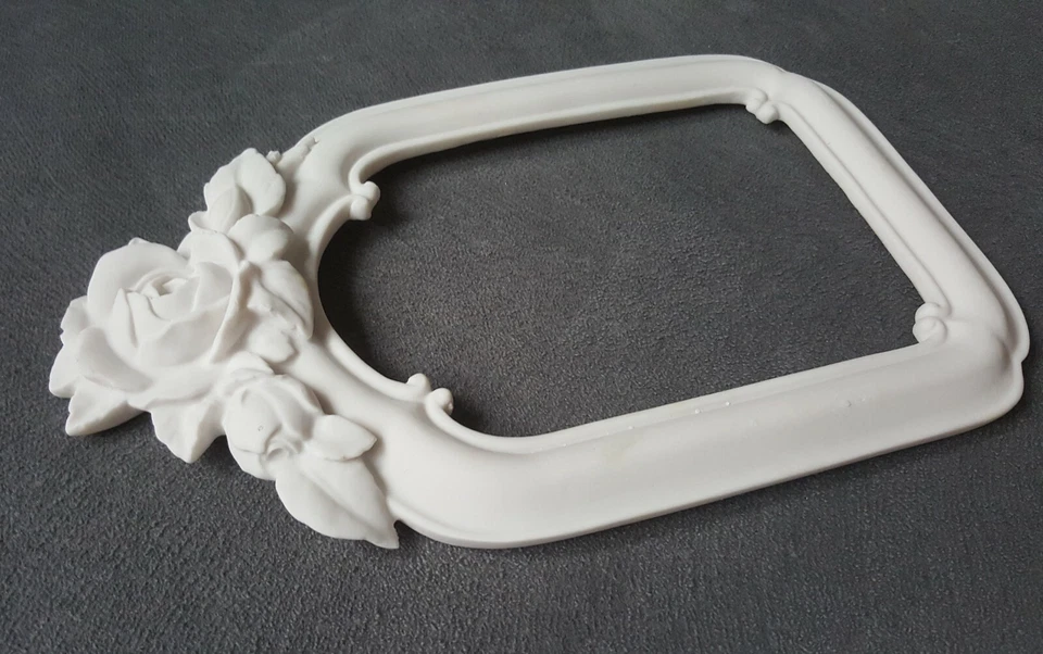 Moule Silicone Cadre Rectangle 22cm Fleur Rose pour Plâtre Résine Polyester - Photo 4/4