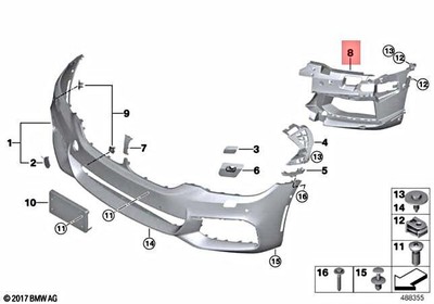 Genuine BMW M5 F90 Sedan Mount Bumper Left 51118065319 | eBay 