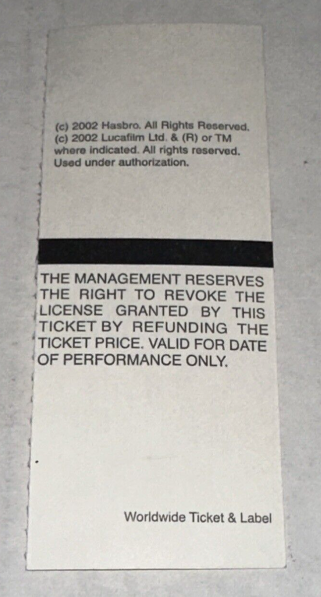 12/5/02 James Bond 007 Die Another Day Movie Full Ticket Stub