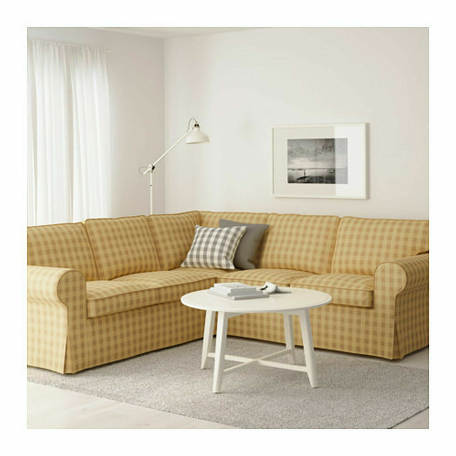 IKEA Ektorp SLIPCOVER Corner sofa 2+2 Cover SKAFTARP YELLOW for 4 Seat