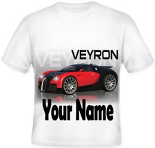  BOYS Top Personalised Koolart RED BUGATTI VEYRON SUPER CAR T Shirt Great Gift!