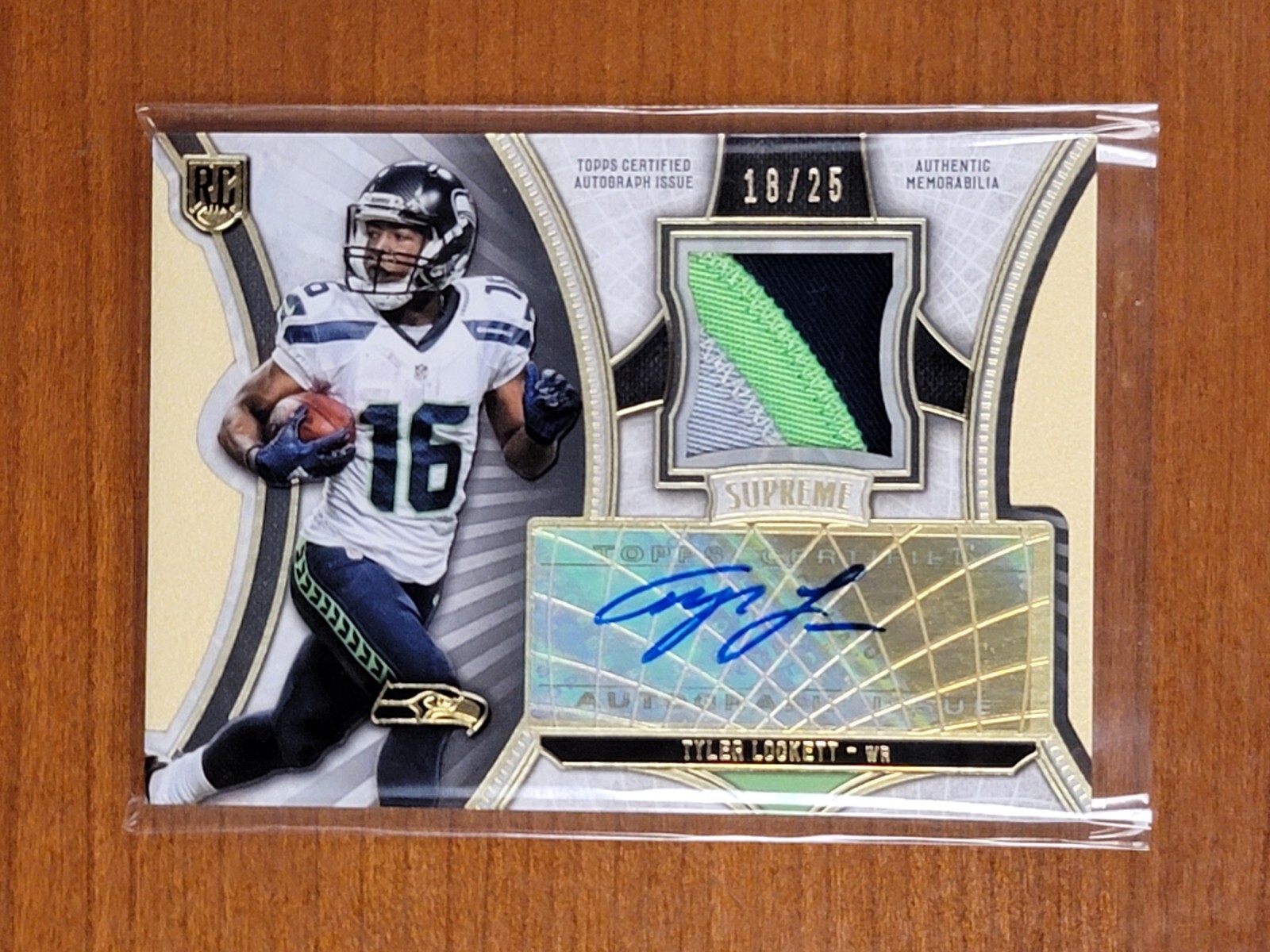 2015 TYLER LOCKETT /25 RPA [SEAHAWKS] ROOKIE PATCH AUTO TOPPS SUPREME ...