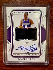 2020-21 Panini National Treasures Clutch Factor Signatures /99 De'Aaron Fox Auto