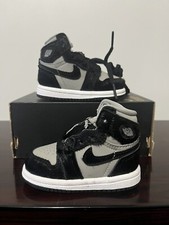 Nike Jordan 1 Retro High OG TD Shoes Toddler Infant Black FB1313-001 Size 3C
