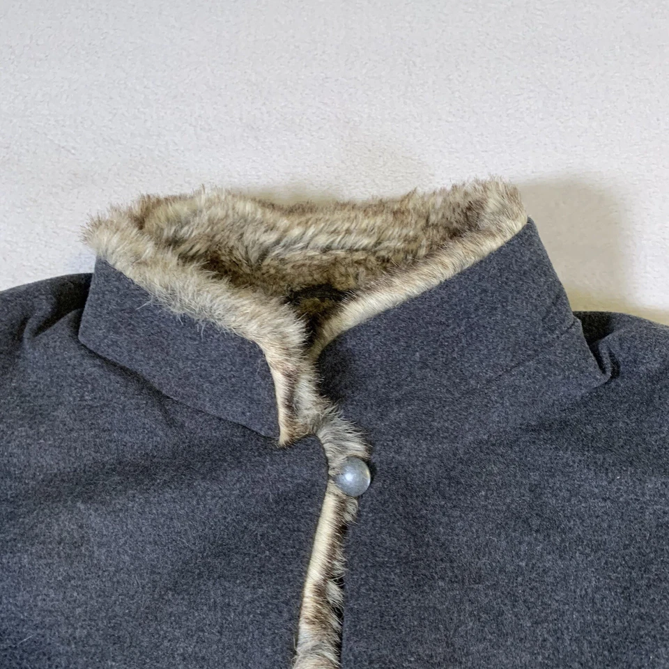 Chaleco J.Jill Mujer XL Gris Imitación Piel Boho Penny Lane Elegante Abotonable Damas Foto 2 de 4