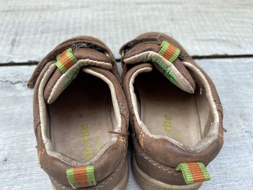Boys Clarks Start-Rite Super Soft Leo Brown Leather Rip Tape Casual Shoes Size 4 - Picture 8 of 13