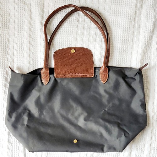 Longchamp Le Pliage Shoulder Tote Bag gunmetal grey L eBay